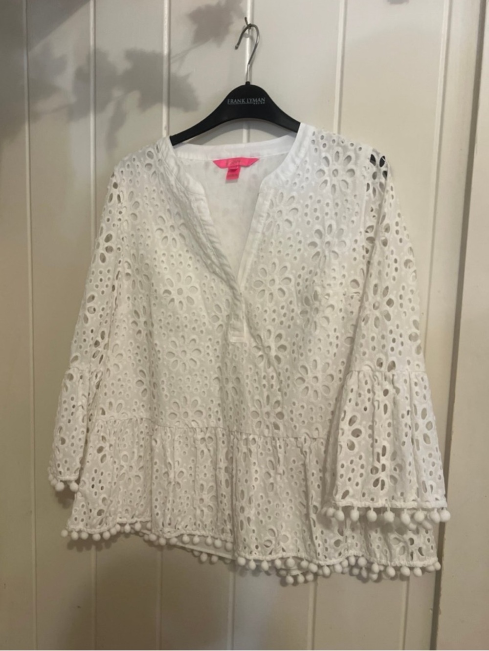 ❤️🔥❤️🔥❤️🔥Lily pulitzer Eyelet Peplum Top - White - Picture 3 of 4
